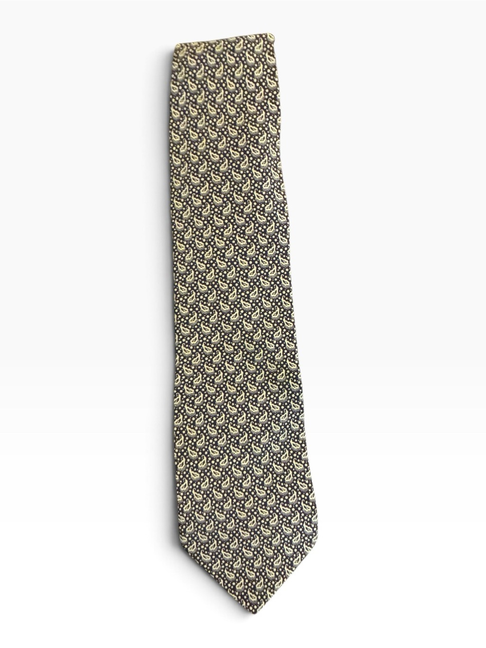 Giorgio Armani Cravatte Silk Tie Vintage Paisley Brown Tan Made in Italy